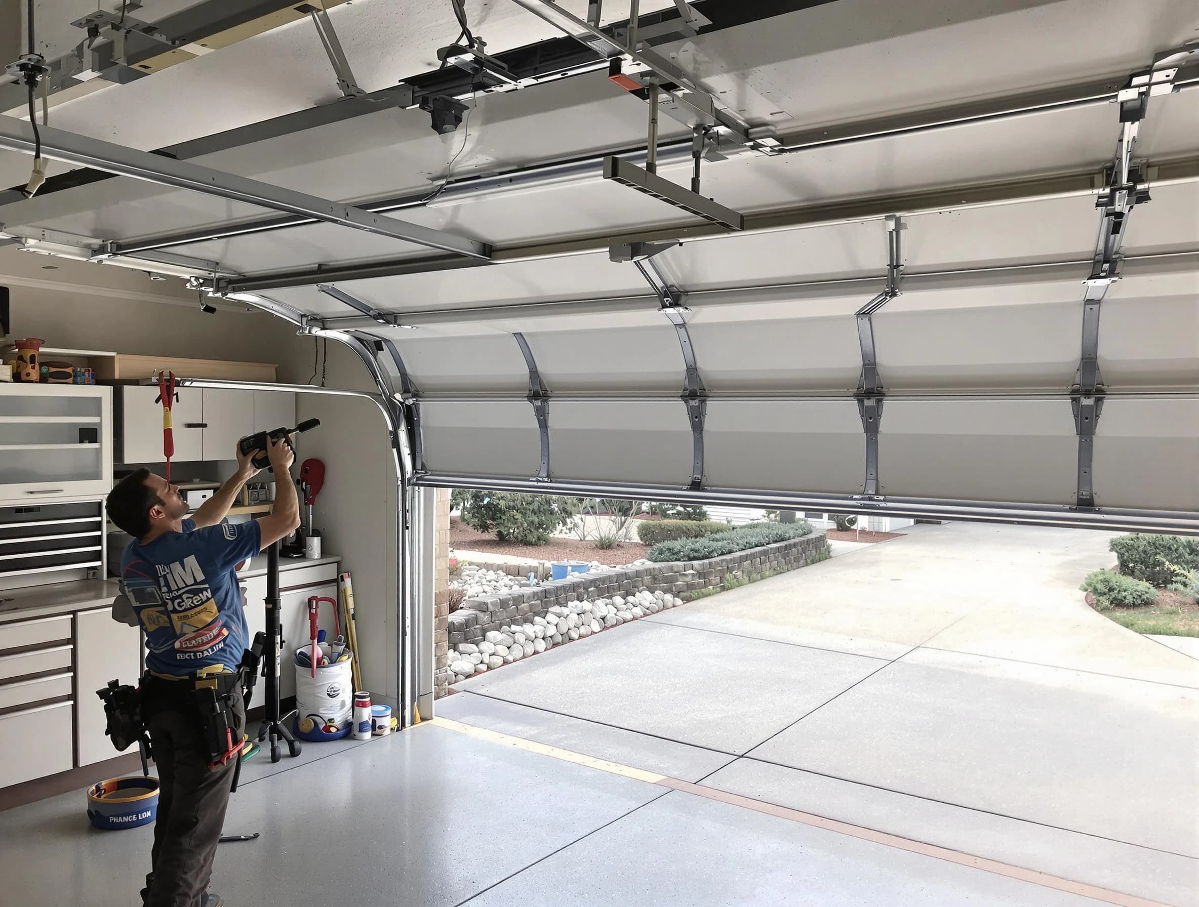 Garage door track repair service by O'Hara Garage Door Repair in O'Hara