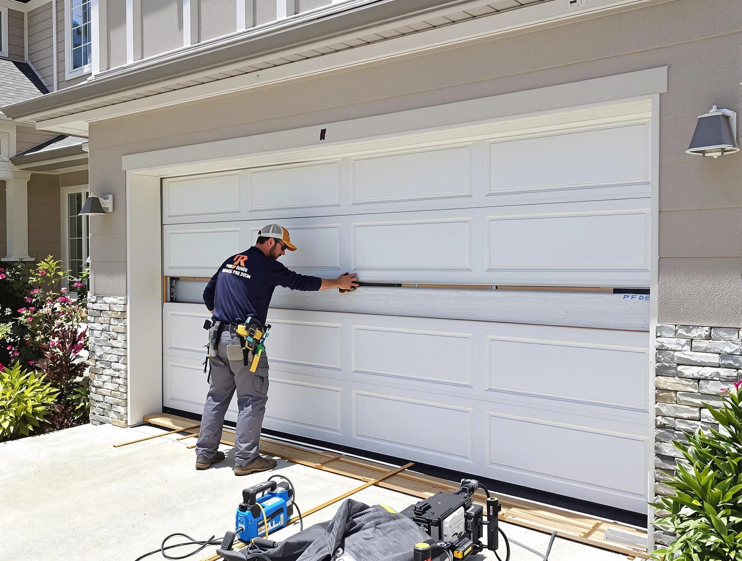 O'Hara Garage Door Repair team performing complete garage door replacement at O'Hara residence