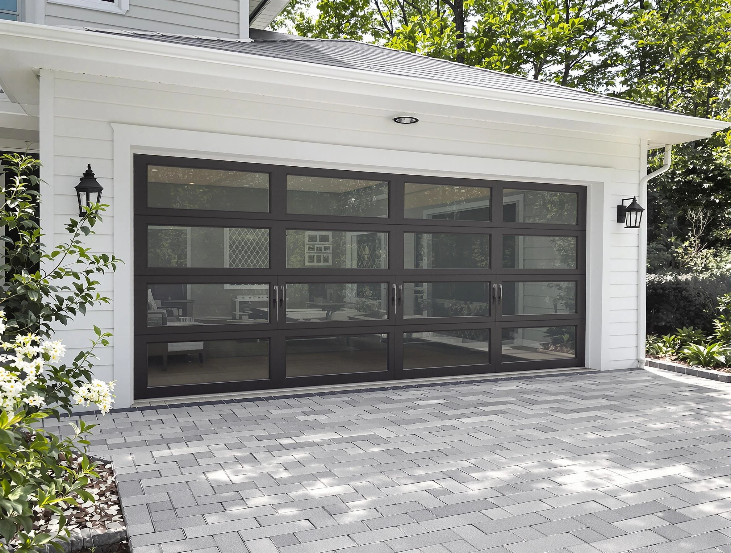 O'Hara Garage Door Repair design specialist presenting custom garage door options to O'Hara homeowner