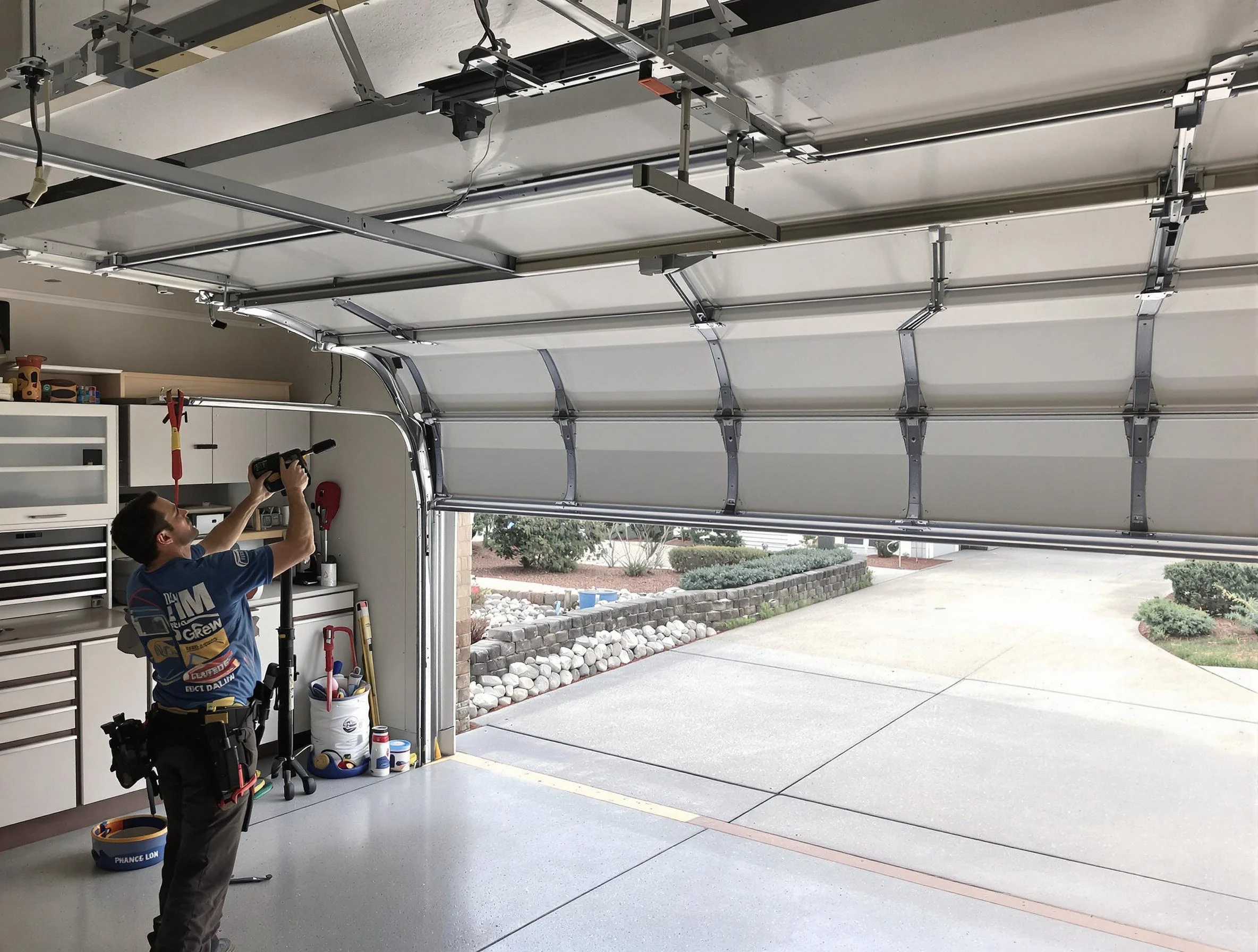 Garage door track repair service by O'Hara Garage Door Repair in O'Hara